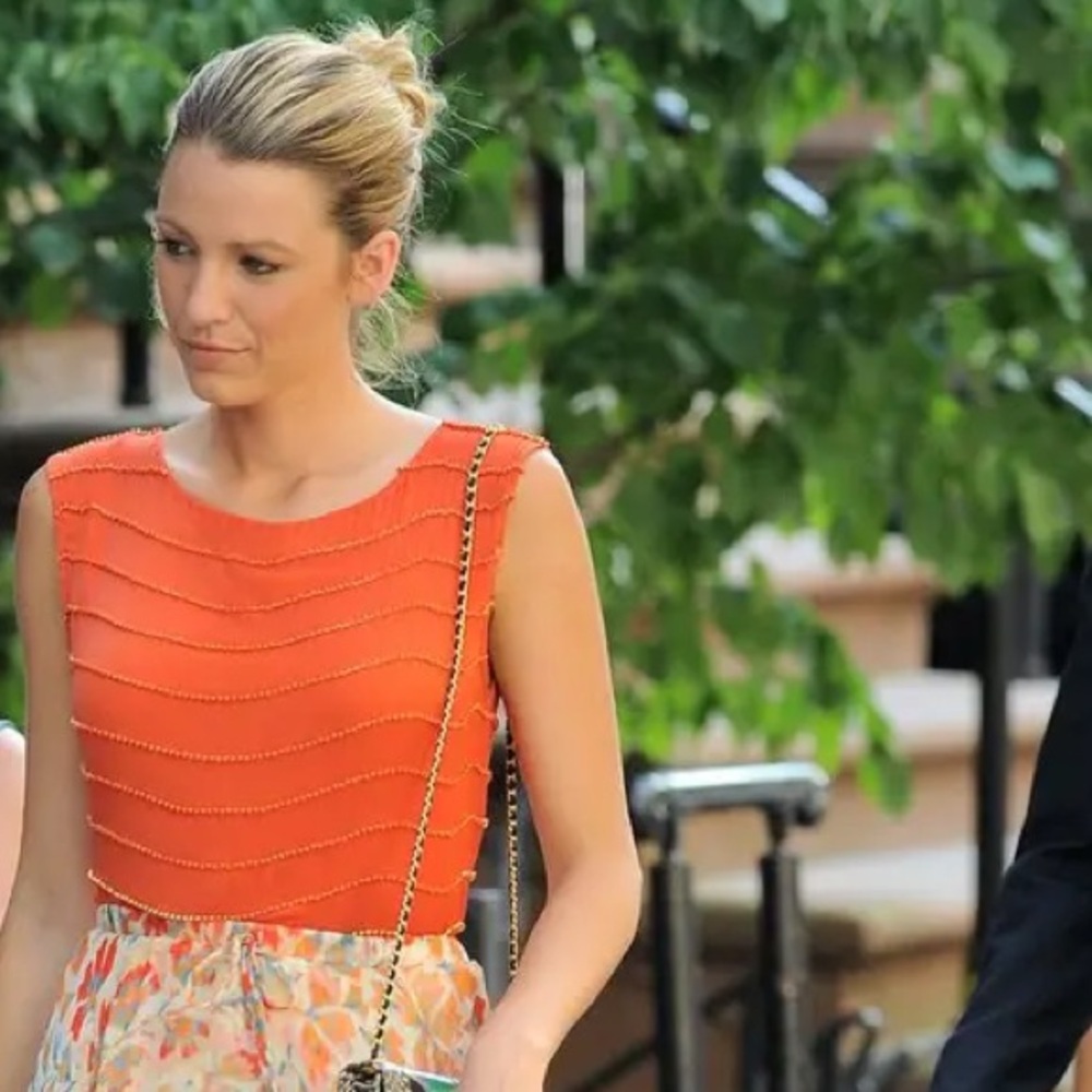Alice + Olivia Orange Bead Top
